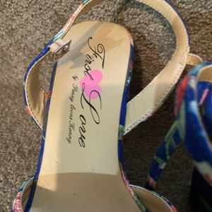 Women’s heeled sandals.